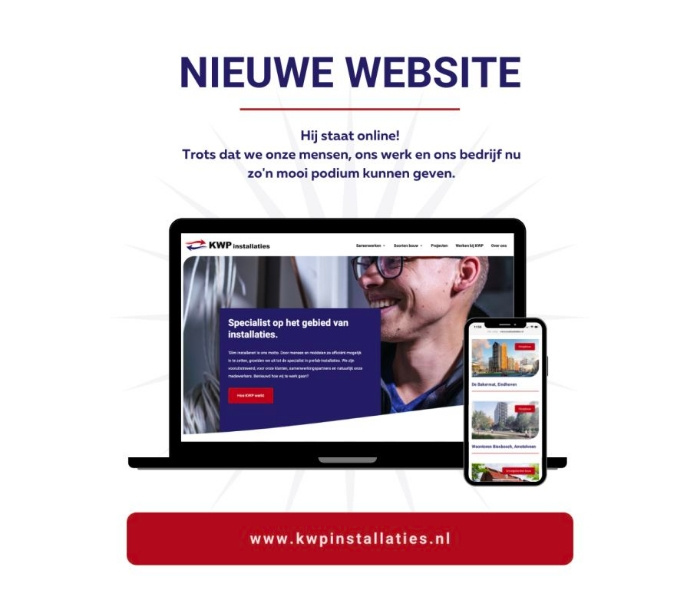 Nieuwe website en start social media voor KWP Installaties